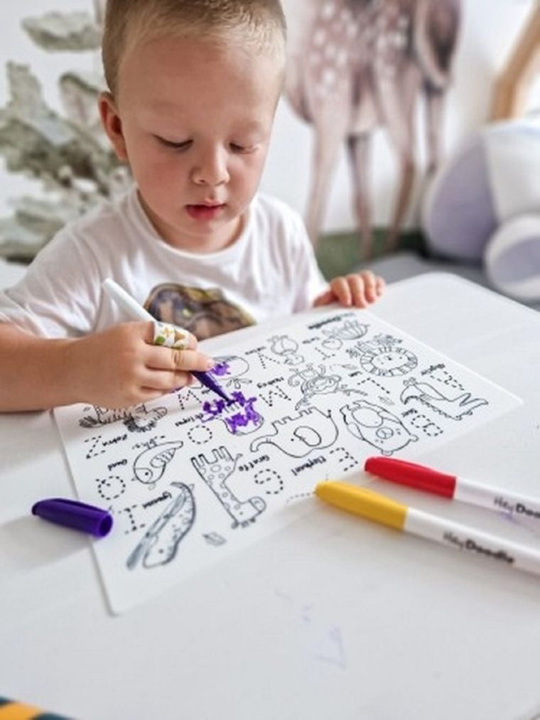 Hey Doodle, mata silikonowa do kolorowania A4, Zwierzęta