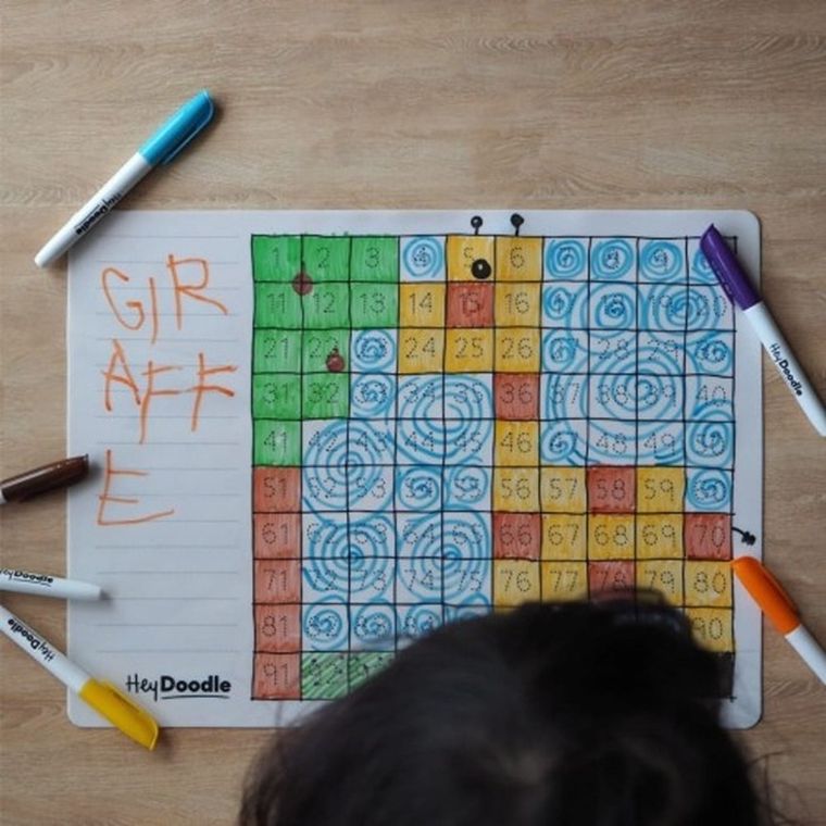 Hey Doodle, mata silikonowa, tabela z liczbami do 100