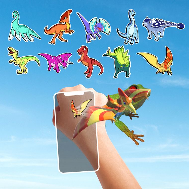 HoloToyz, tatuaże AR z dźwiękiem, Jurassic Dinos