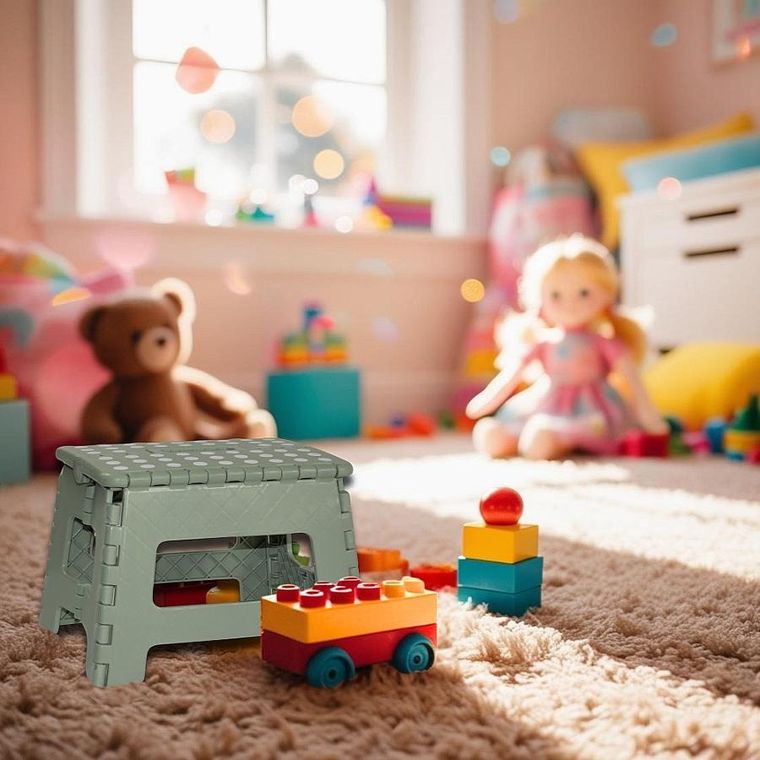 Home & Styling Colle, stołek taboret antypoślizgowy, składany, zielony