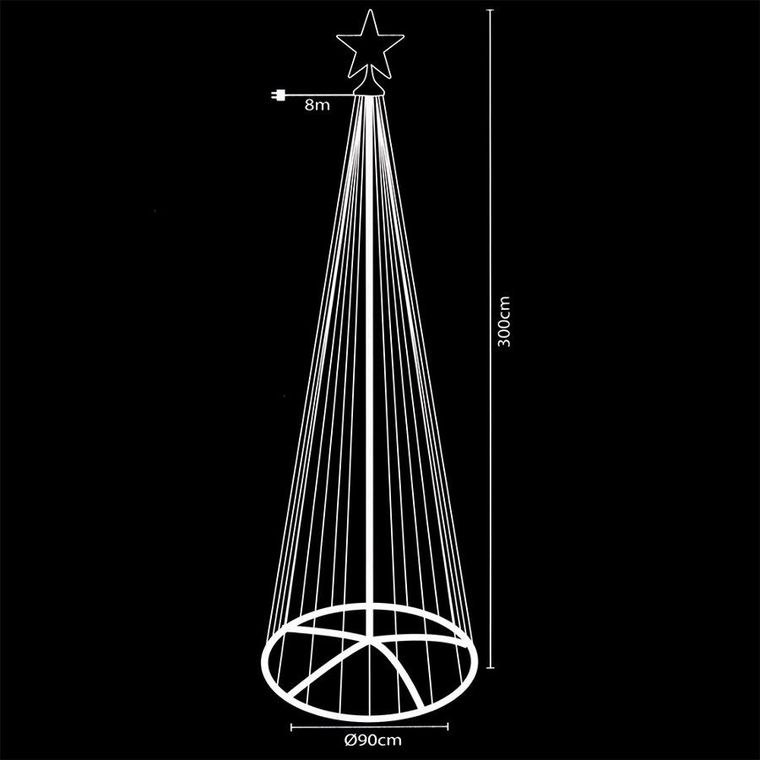 Home Styling Collection, choinka świecąca, zewnętrzna, stożek, 550 LED, 300 cm