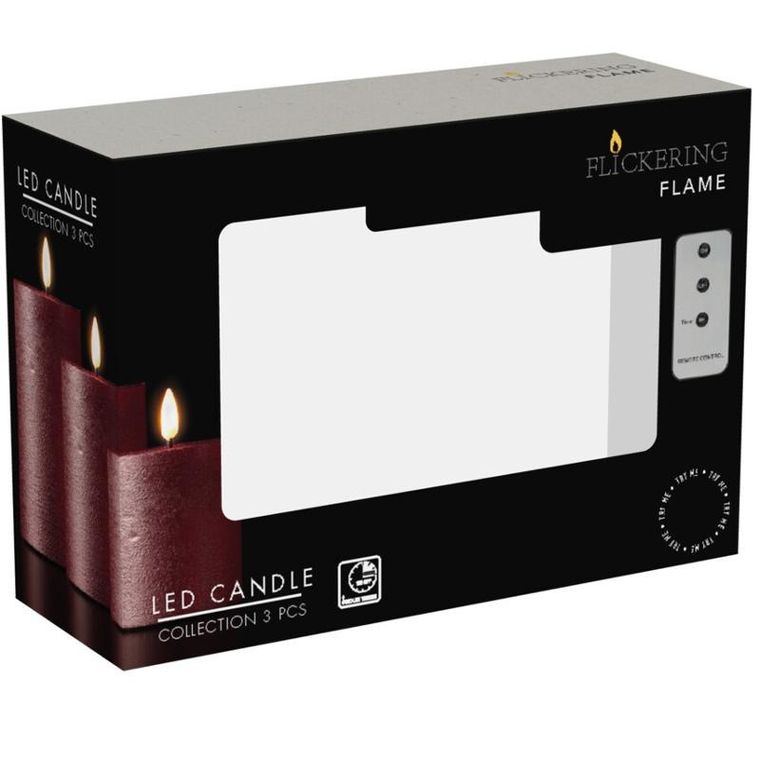 Home Styling Collection, dekoracyjne świece LED 7,5 cm, 3 szt.