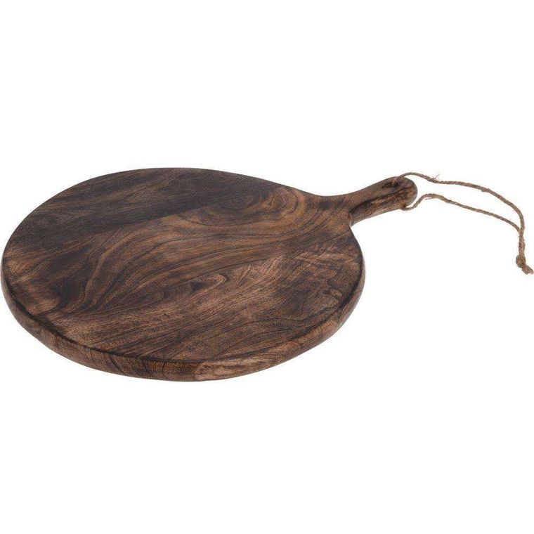 Home Styling Collection, deska drewniana okrągła z uchwytem, 40-29 cm
