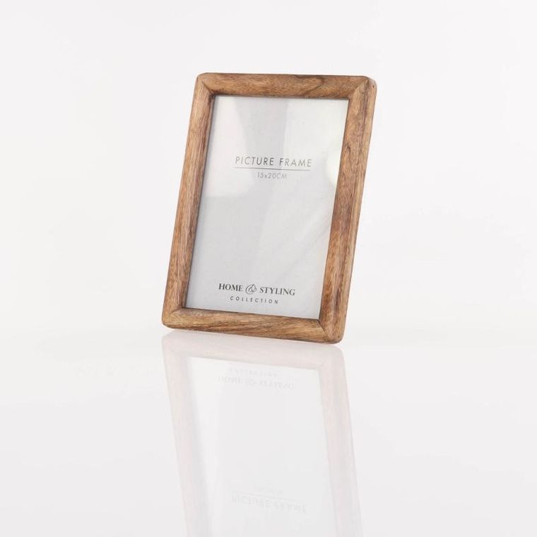 Home Styling Collection, drewniana ramka na zdjęcie, stojąca, z drewna mango, 18-2-23 cm