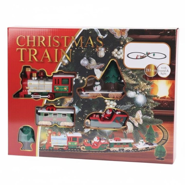 Home Styling Collection, kolejka pod choinkę z lokomotywą i saniami mikołaja, 22 elementy