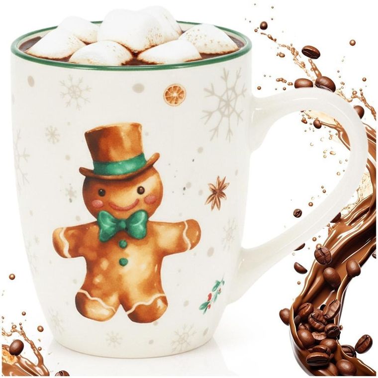 Home Styling Collection, kubek porcelanowy, piernikowy ludzik, 320 ml