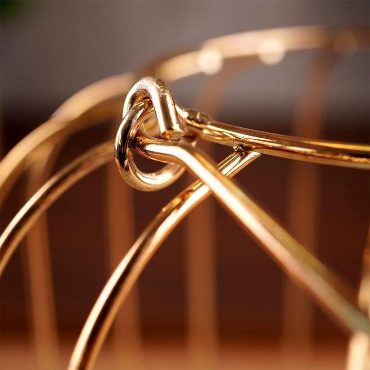 Home Styling Collection, lampion świecznik na świeczkę tealight, metalowy złoty, 21.5 cm