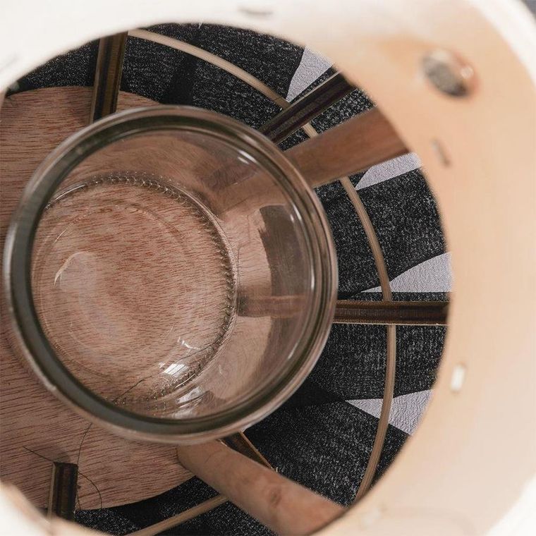 Home Styling Collection, lampion ze szklanym wkładem, czarny, 22-24 cm