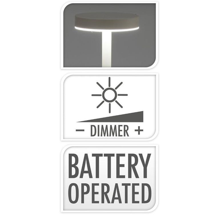 Home Styling Collection, lampka stołowa LED z ładowalną baterią, metal, 34 cm