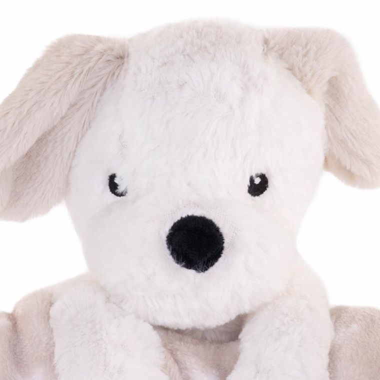 Home Styling Collection, polarowy koc z maskotką, biały, 75-100 cm