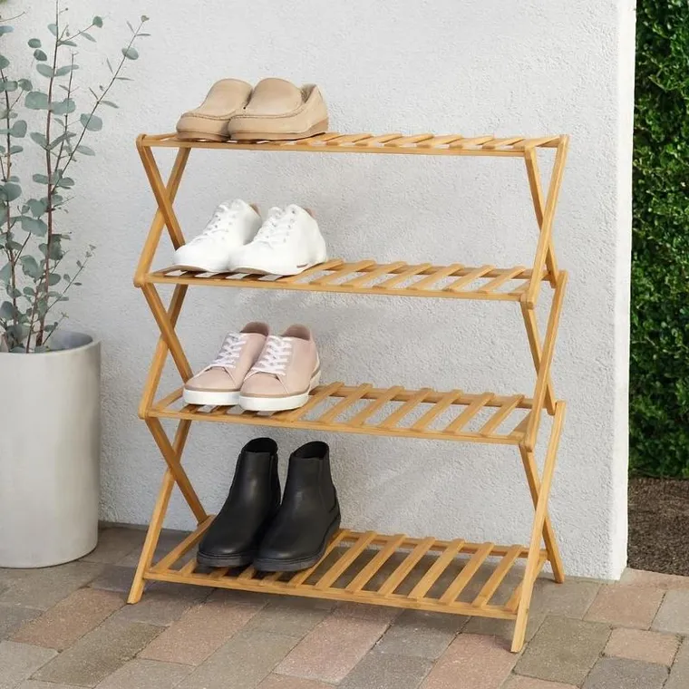 Home Styling Collection, Roniv, stojak na buty 5-poziomowy, bambusowy, 67-25-87 cm