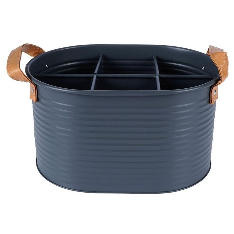 Home Styling Collection, skrzynka na butelki, metalowa, szara