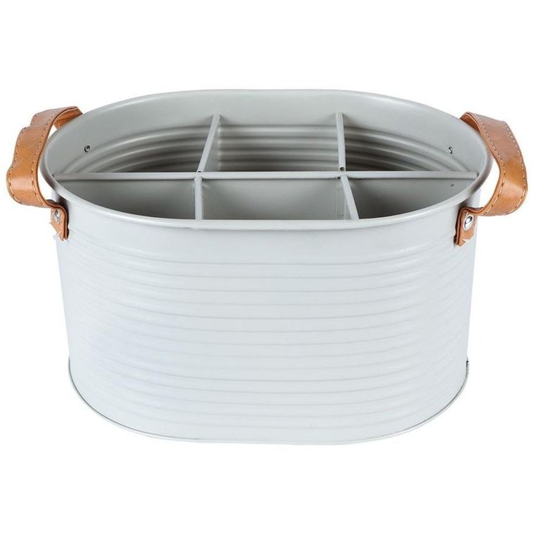 Home Styling Collection, skrzynka na butelki, metalowa, szara