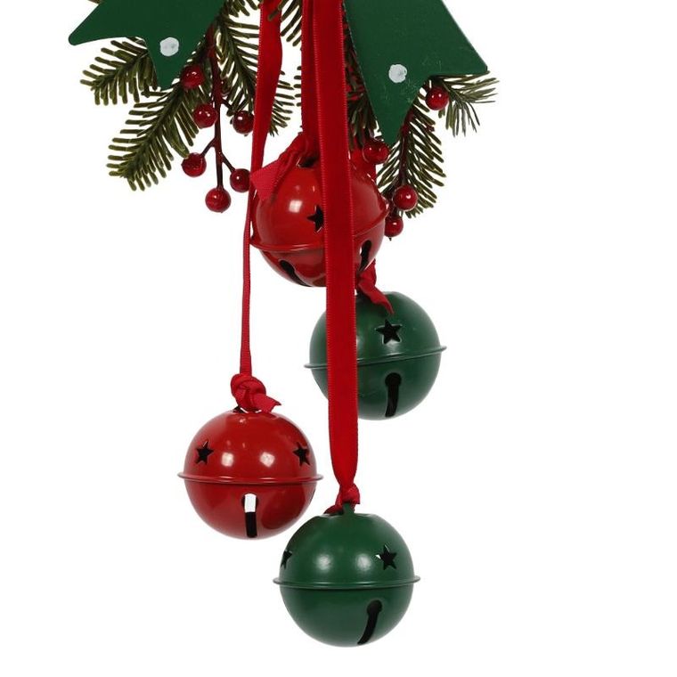 Home Styling Collection, świąteczna dekoracja z metalowymi dzwoneczkami, 29 cm