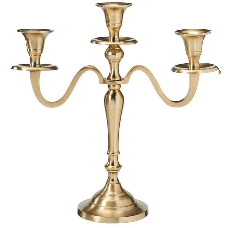 Home Styling Collection, świecznik kandelabr, 3-ramienny, złoty, 30 cm