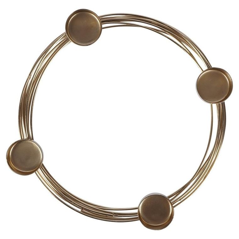 Home Styling Collection, świecznik metalowy, złoty na 4 świeczki, 28-3.5 cm