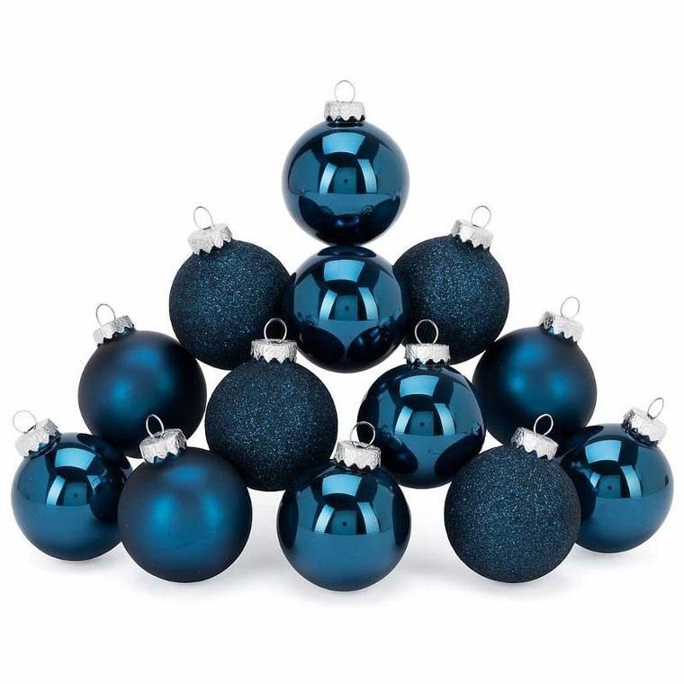 Home Styling Collection, szklane bombki świąteczne, niebieskie, 6 cm, 20 szt.