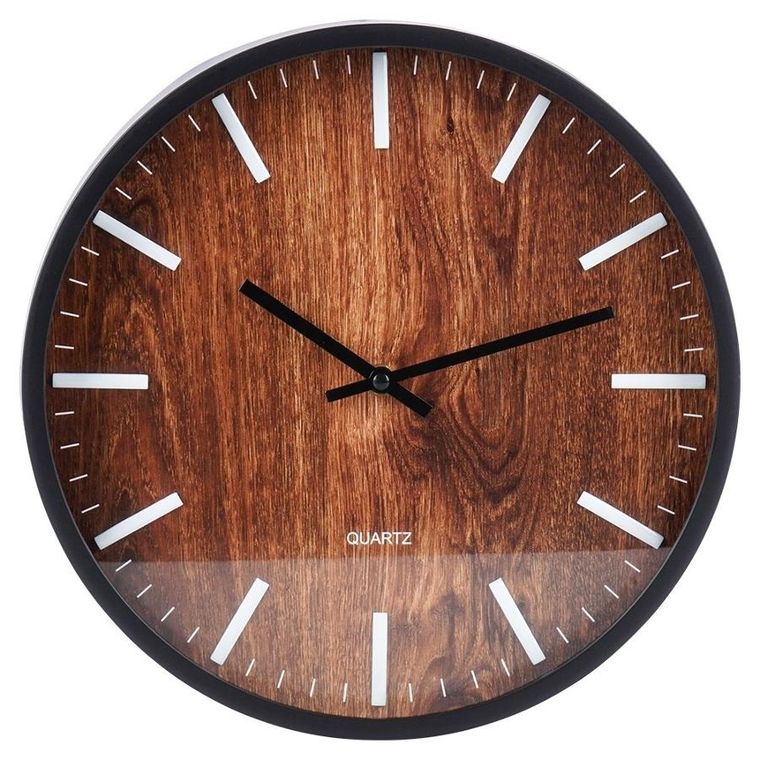 Home Styling Collection, zegar ścienny, tarcza w drewnianym stylu, Ø 30 cm