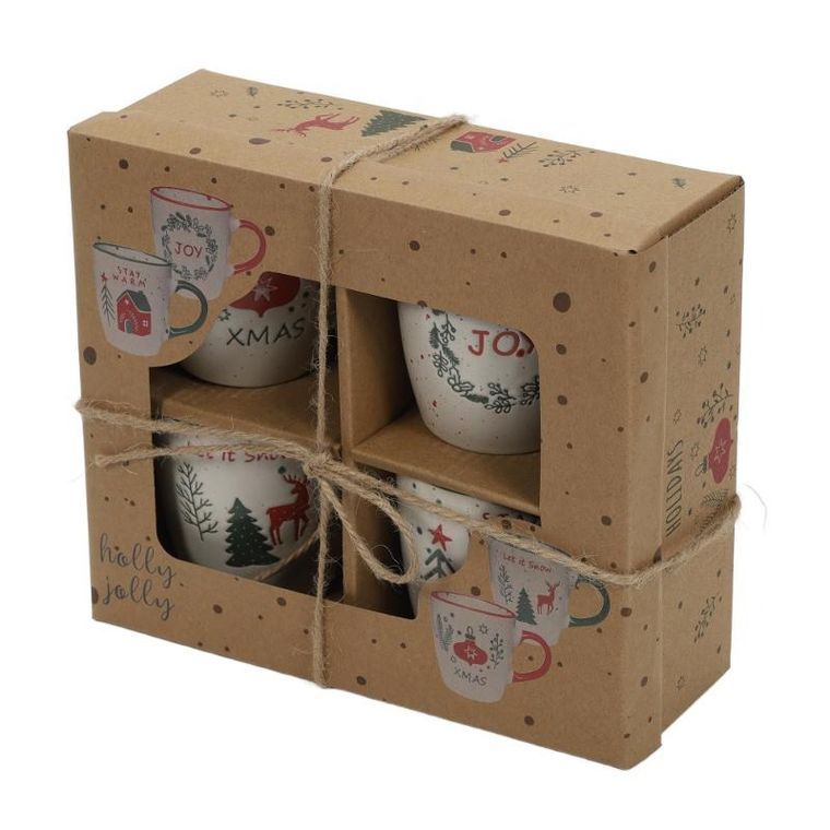 Home Styling Collection, zestaw kubków świątecznych, 200 ml, 4 szt.