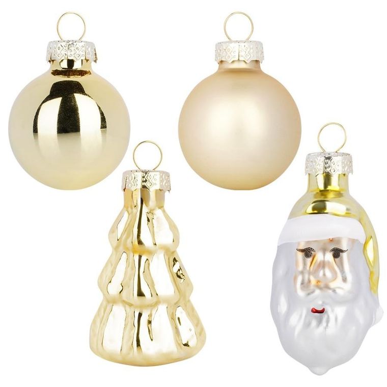 Home Styling Decoration, bombki choinkowe, nietłukące, złote, 3/5 cm, 9 szt.