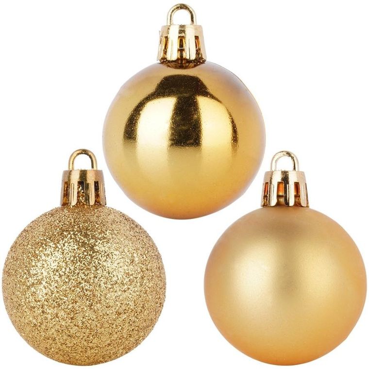 Home Styling Decoration, bombki choinkowe, nietłukące, złote, 4 cm, 20 szt.