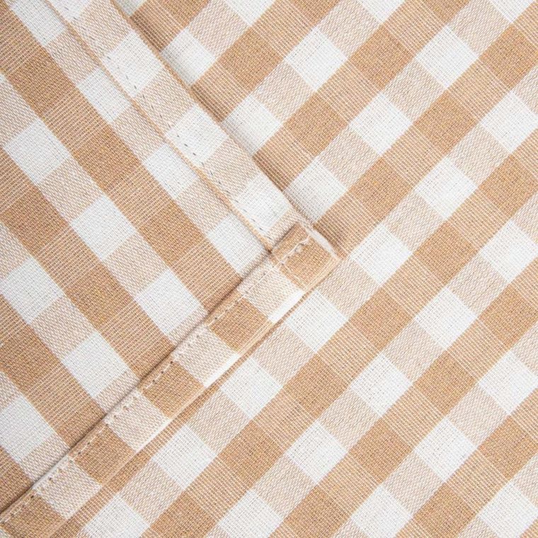 Homla, Abril, bieżnik, beżowy w kratkę z ozdobnym haftem, 40-160 cm