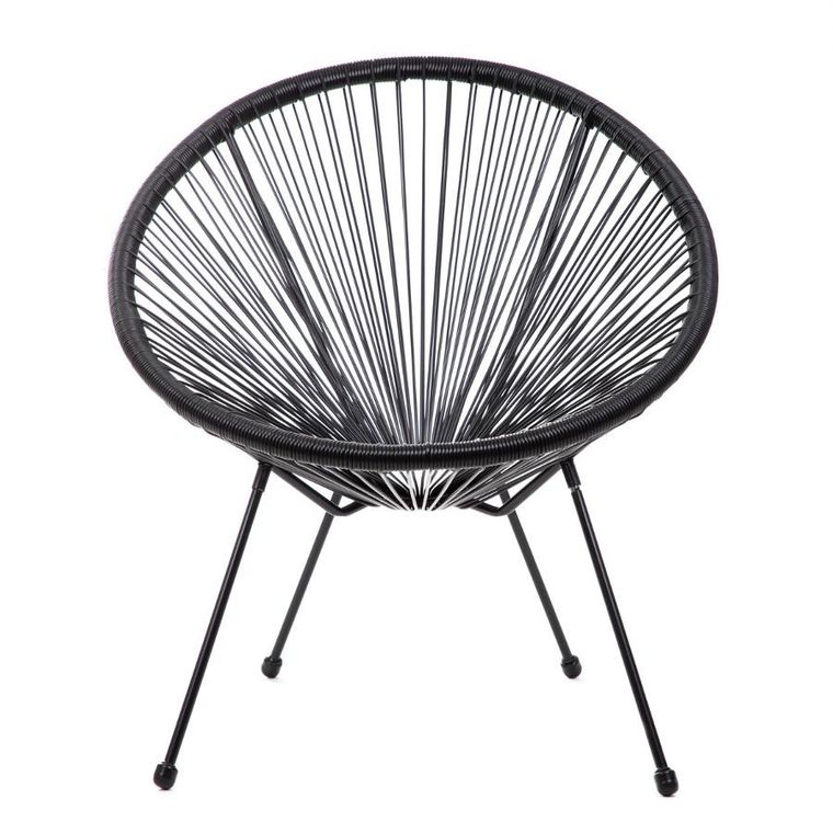 Homla, Acapulco Fiesta, fotel, czarny, 70-73-80 cm