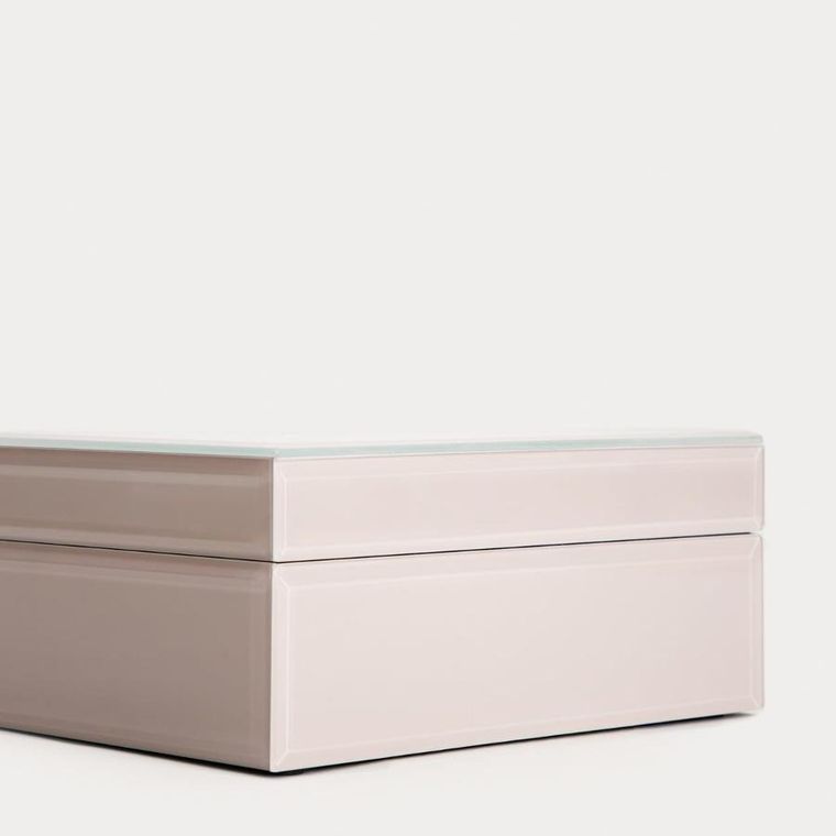 Homla, Aerla, szkatułka, szklana beżowa, 19-15-8 cm