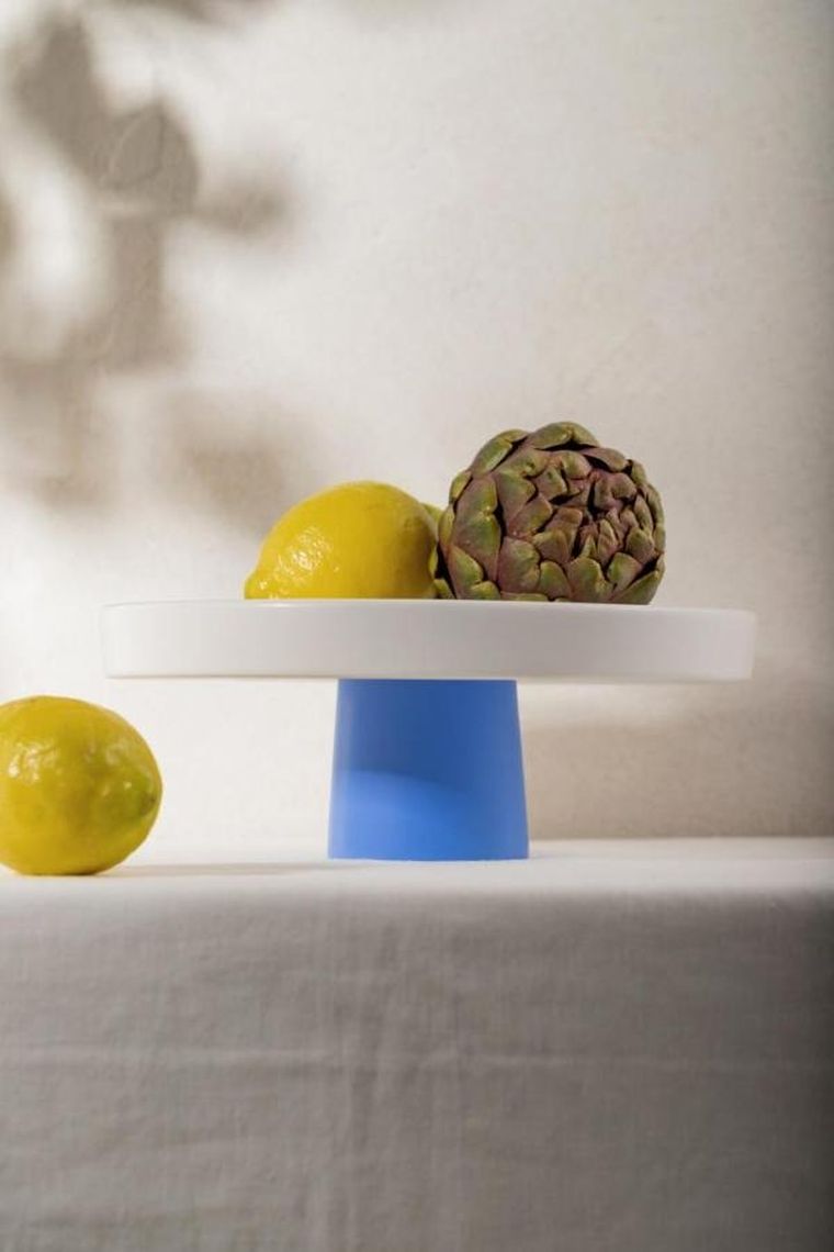 Homla, Affi, patera, biała z granatową nóżką, 24-9 cm