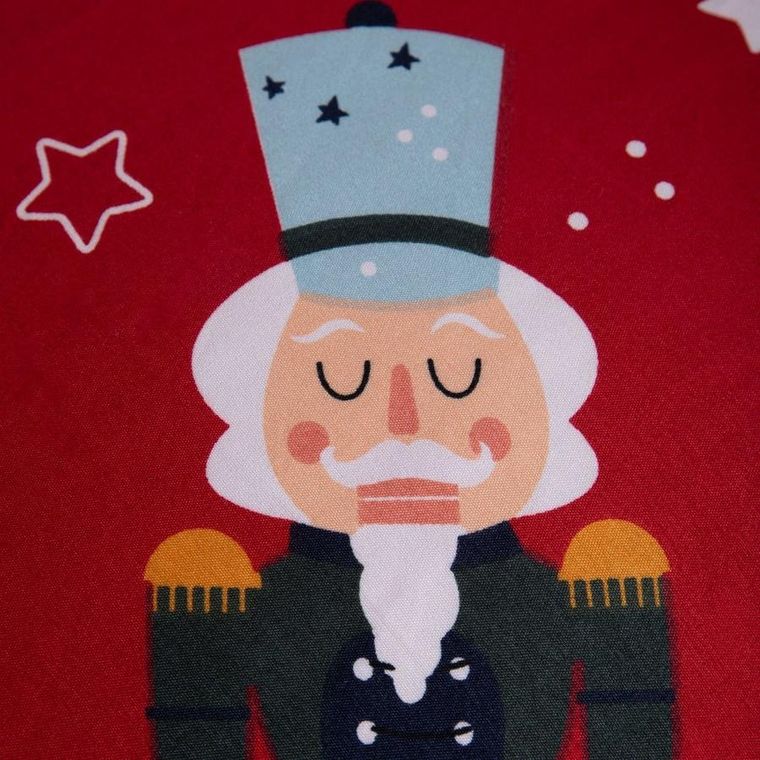 Homla, Aitona, pościel, z mikrofibry czerwona z motywem świątecznym, 140-200 cm