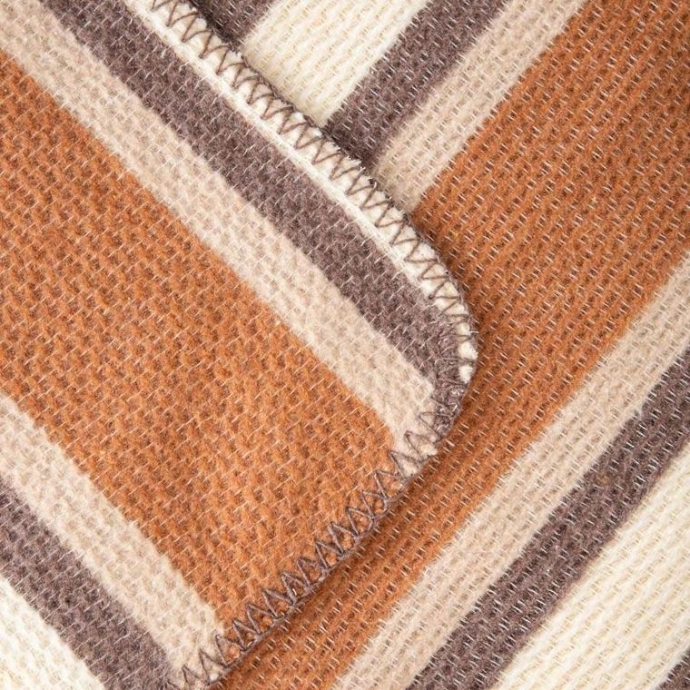 Homla, Alabas, koc w pasy, beżowy, 150-200 cm