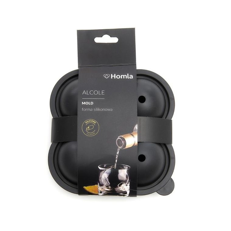 Homla, Alcole, forma na 4 kule silikonowa, czarna, 16-16 cm