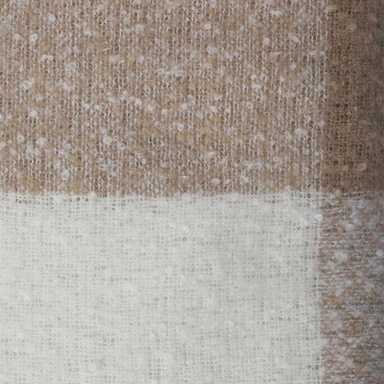 Homla, Allora, koc z przędzy, boucle ecru, 130-170 cm