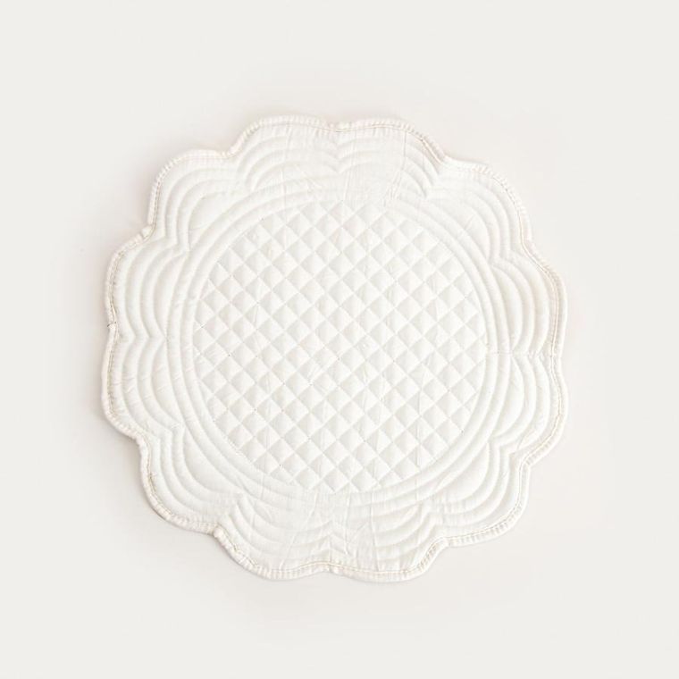 Homla, Alven, maty stołowe, ecru okrągłe z pikowaniem, 38 cm, 2 szt.