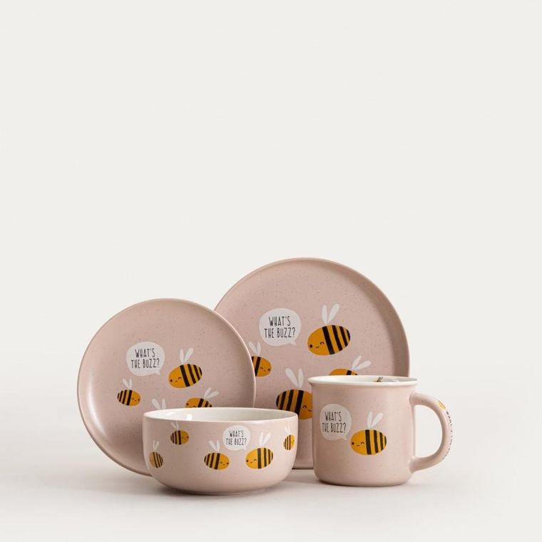 Homla, Annbee, miska, z pszczołą różowa, 13 cm