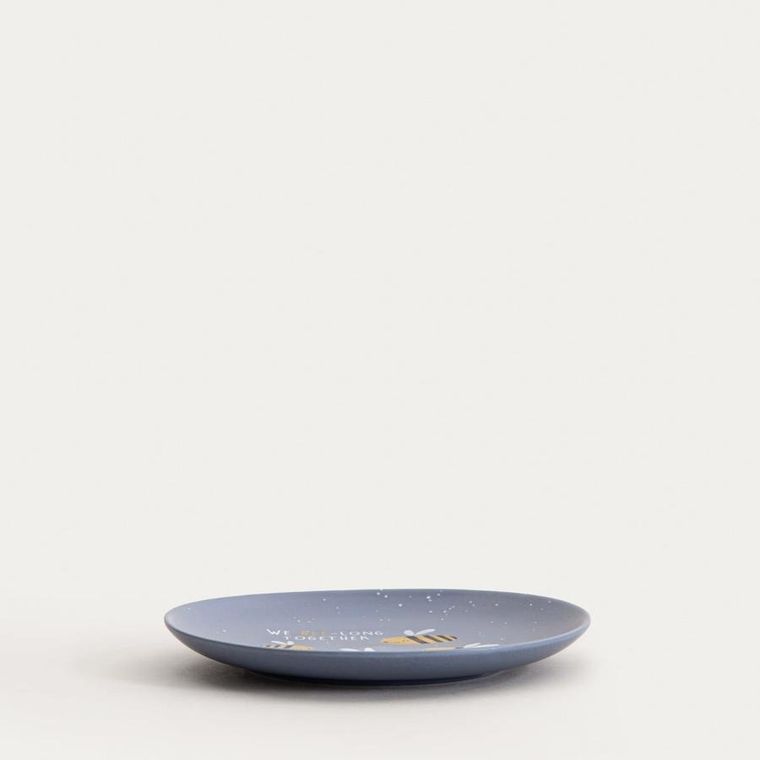 Homla, Annbee, talerz, z pszczołą granatowy, 16 cm