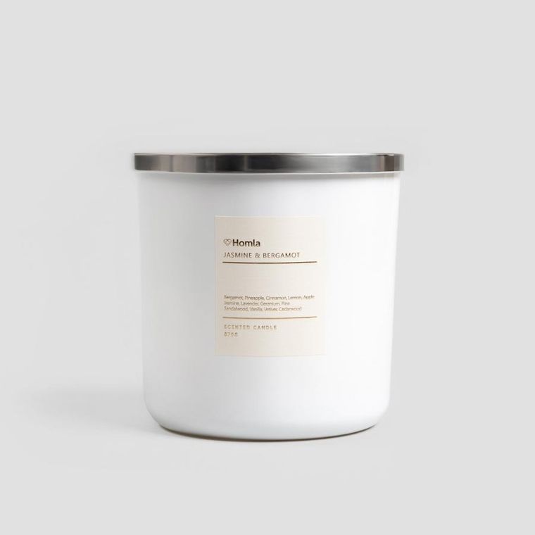 Homla, Aura, świeca zapachowa, Jasmine&Bergamot, 870g