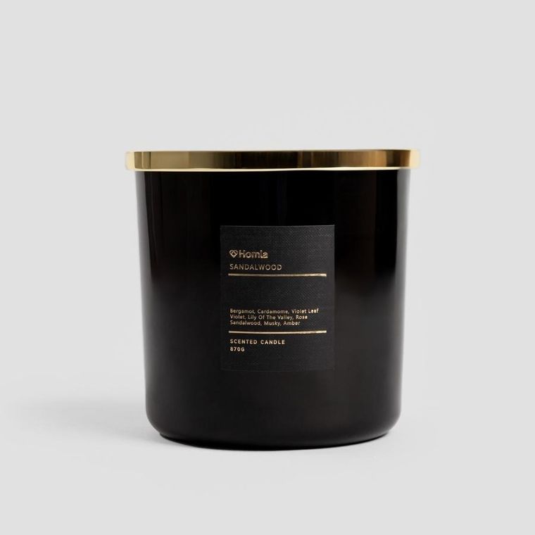 Homla, Aura, świeca zapachowa, Sandalwood, 870 g