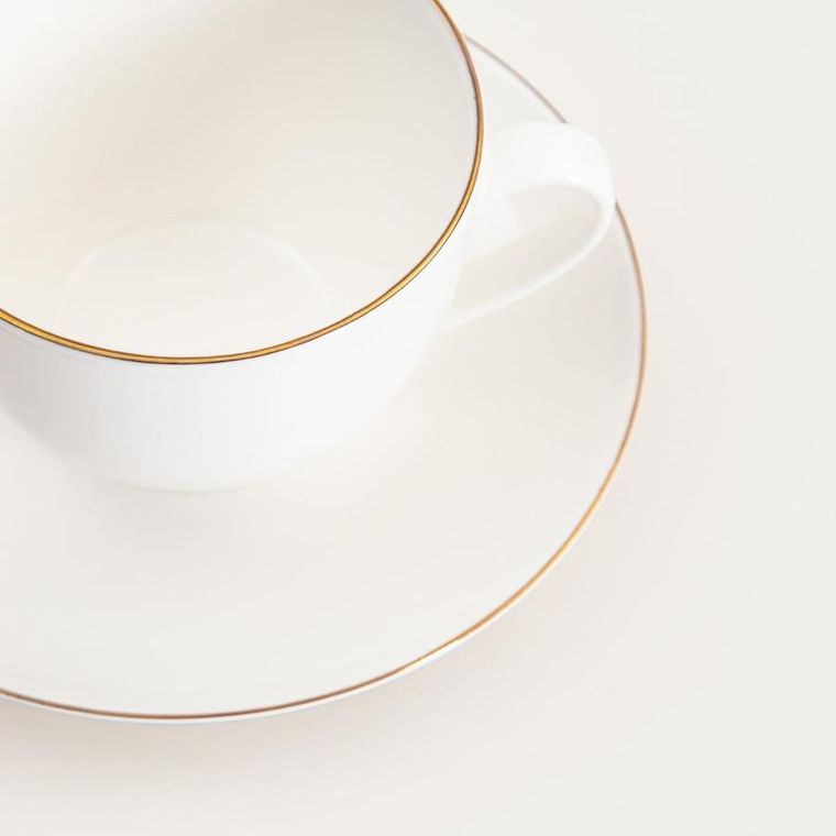 Homla, Auroo, filiżanka ze spodkiem, ze złotą obwódką, 0,25l
