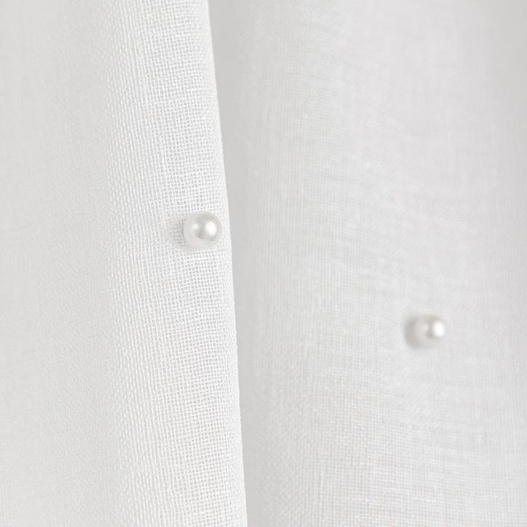 Homla, B2 Essentials Milan With Pearsl, Tape, firanka, biała z perłami i taśmą, 140-250 cm