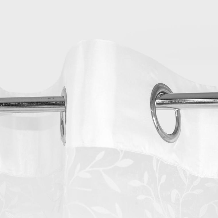 Homla, B2 Essentials Voal With Flock, Rings, firanka, biała woal z nadrukiem, 140-250 cm