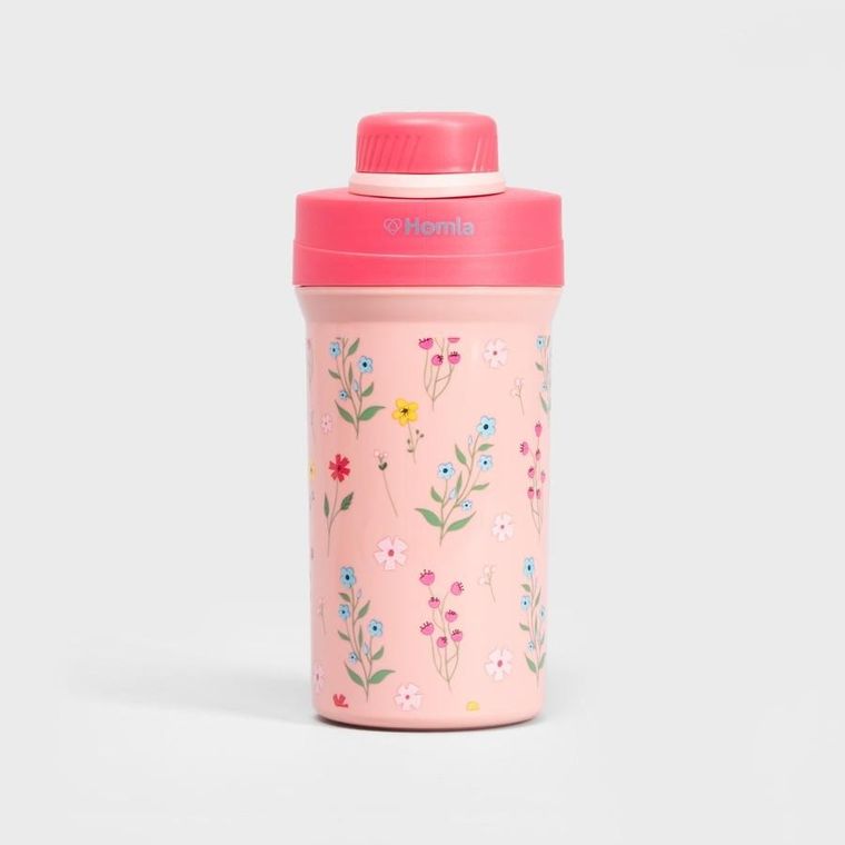 Homla, B2 Lusy, zestaw lunchbox, różowy z kubkiem, 1,8l