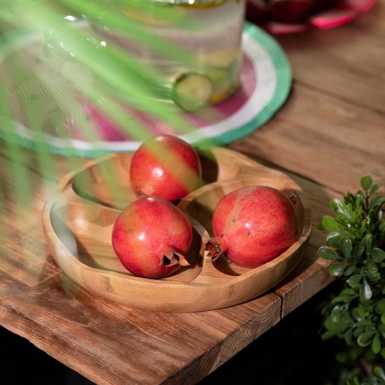 Homla, Bambou, Półmisek bambusowy z trzema przegródkami 25 cm