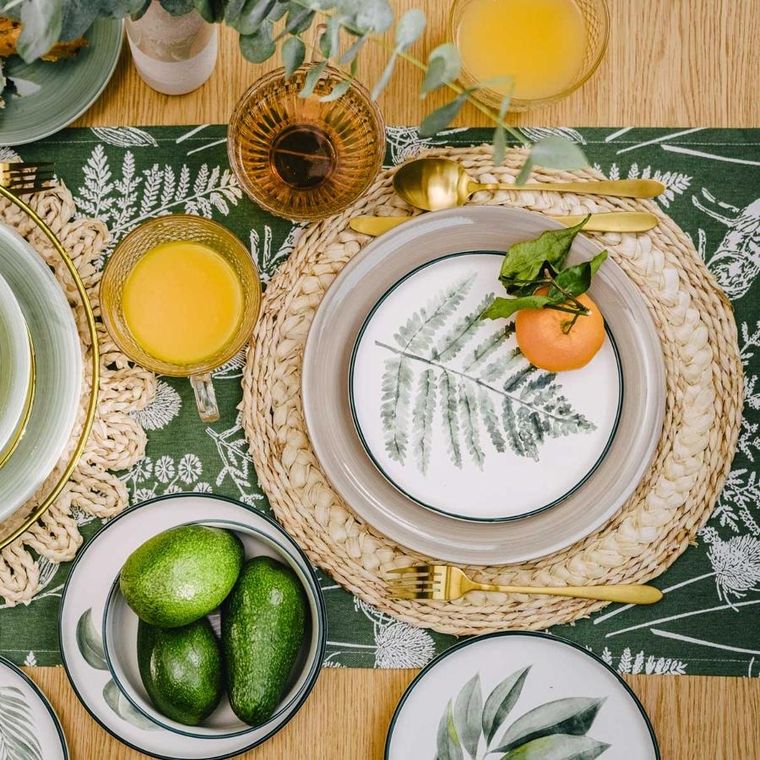 Homla, Blyde, talerz, z liściem kauczukowca, 20 cm