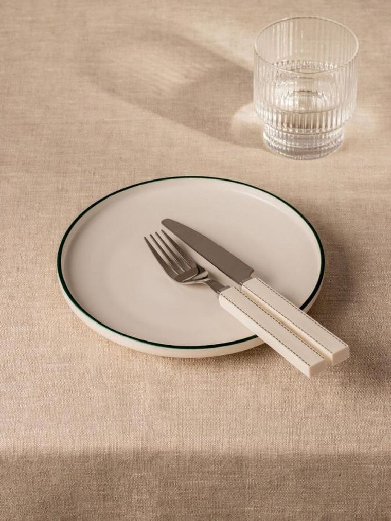 Homla, Blyde, talerz, z zielonym rantem, 20 cm