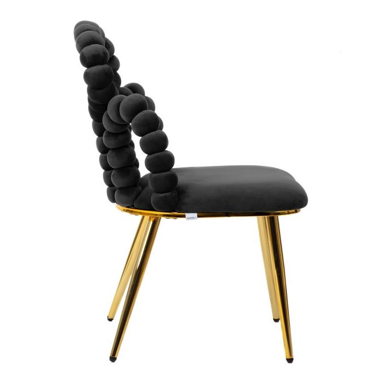 Homla, Bubble Team, Krzesło welurowe czarne, 56,5-52-87 cm, 871837
