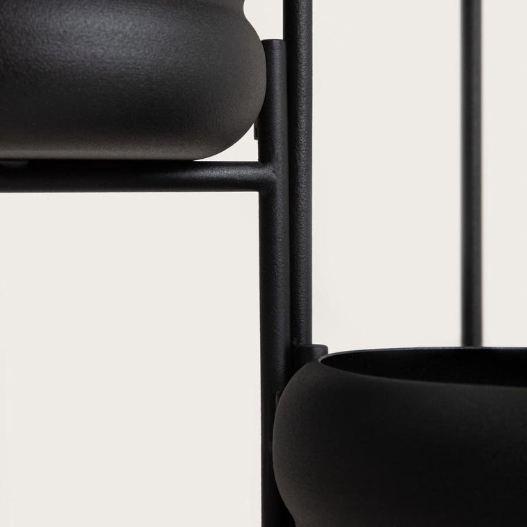 Homla, Buuble, kwietnik potrójny, czarny, 36-25-60 cm