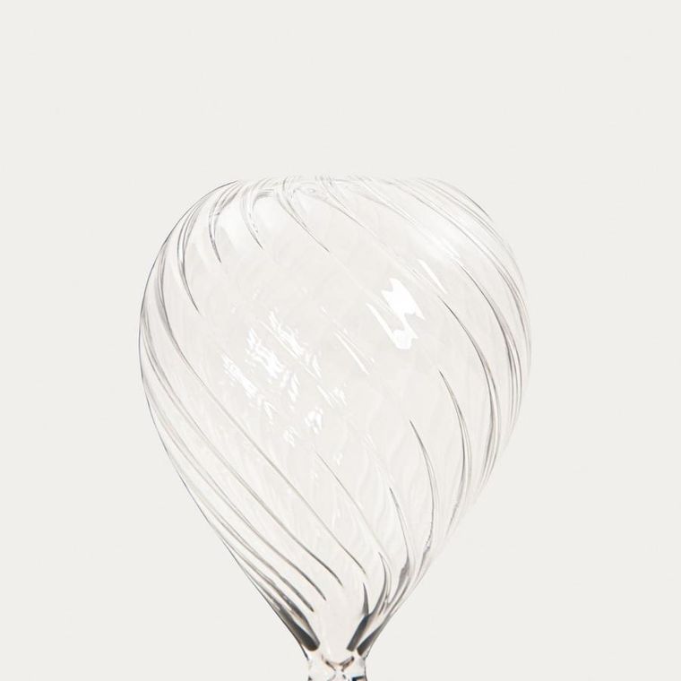 Homla, Calipso, klepsydra, ryflowana z beżowym piaskiem, 8-8-20 cm