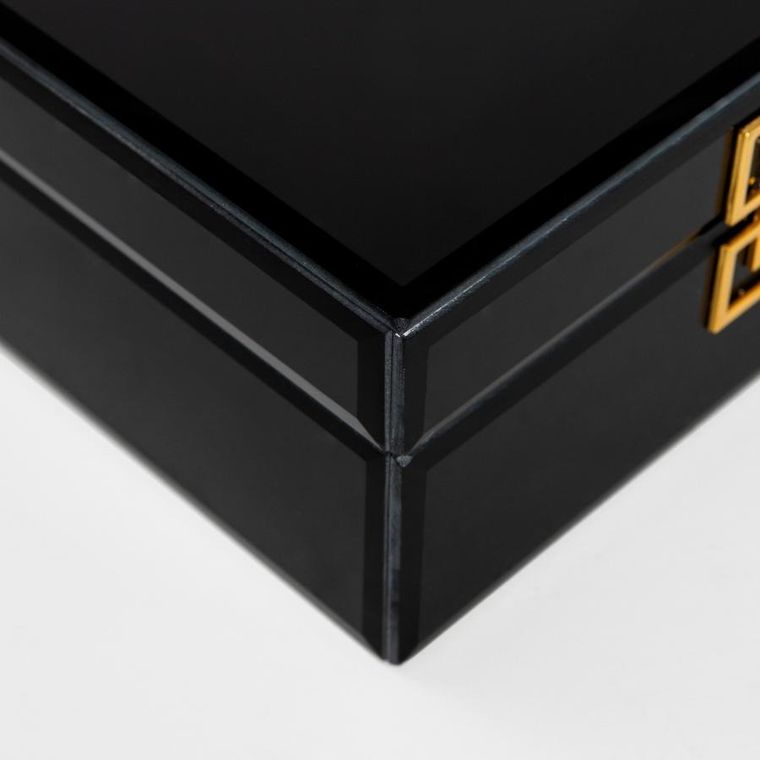 Homla, Carnival, szkatułka na biżuterię, szklana czarna, 19-15-8 cm