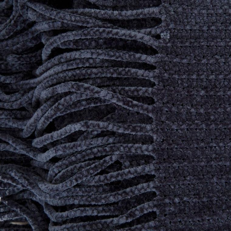 Homla, Chenille, koc, szenilowy granatowy, 130-170 cm